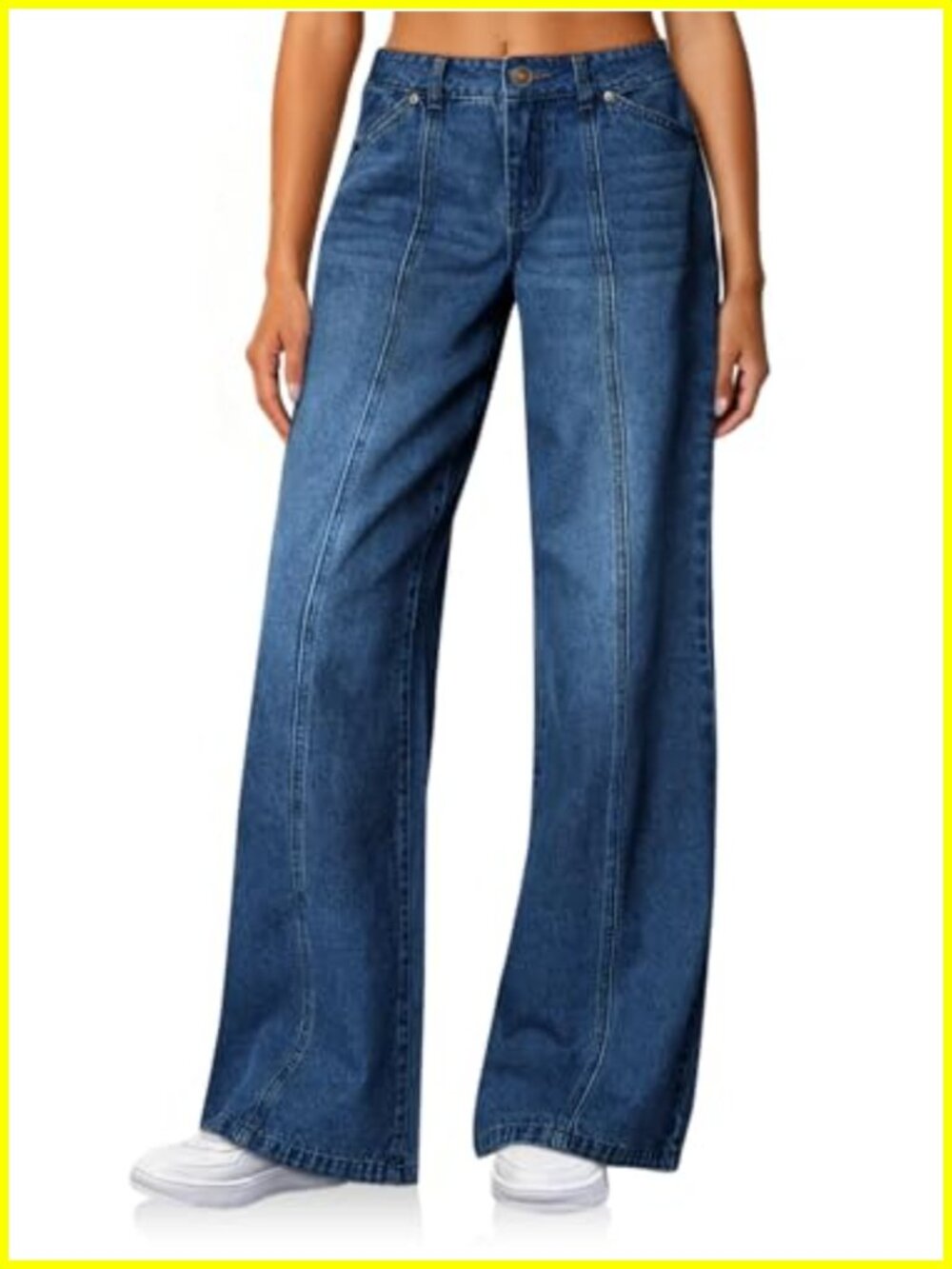 High Waisted Wide Leg Jeans Stretchy Baggy Denim Pants
